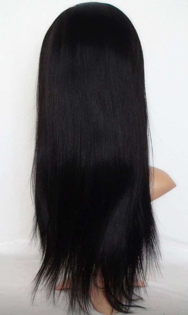 Women Full Head Wig – 100% Human Hair, 24 Inch Long, Natural Color