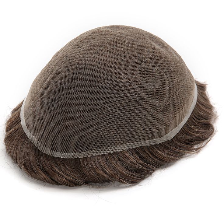Hair Men's Full French Lace 0.03 mm Invisible Front Natural Black Hairline Flexible Hair Patch Wig