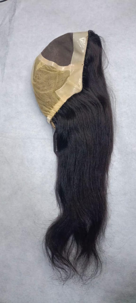 DW Women Full Wig Natural Human Hair Wig for Women 24 Inch Long Full Head Hair Wigs in Natural Color